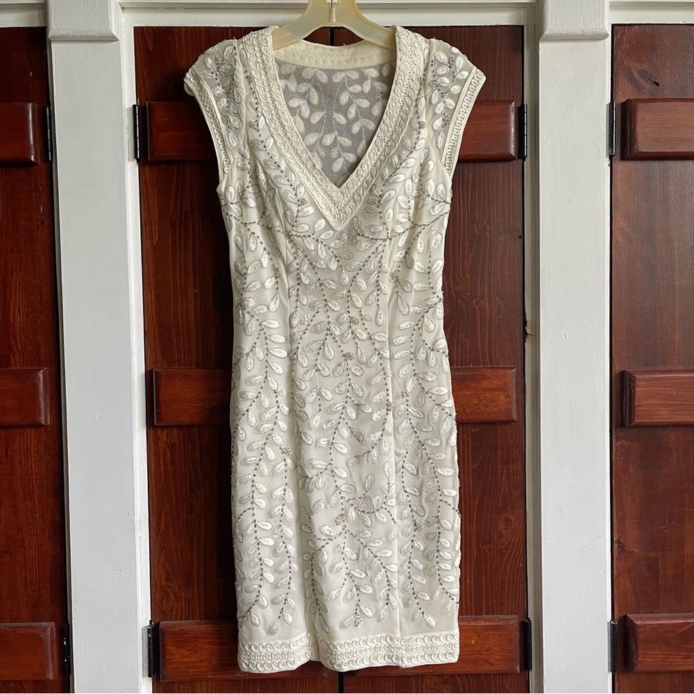 Sue Wong Nocturne Beaded Embroidered Cocktail Bodycon Dress Size 0